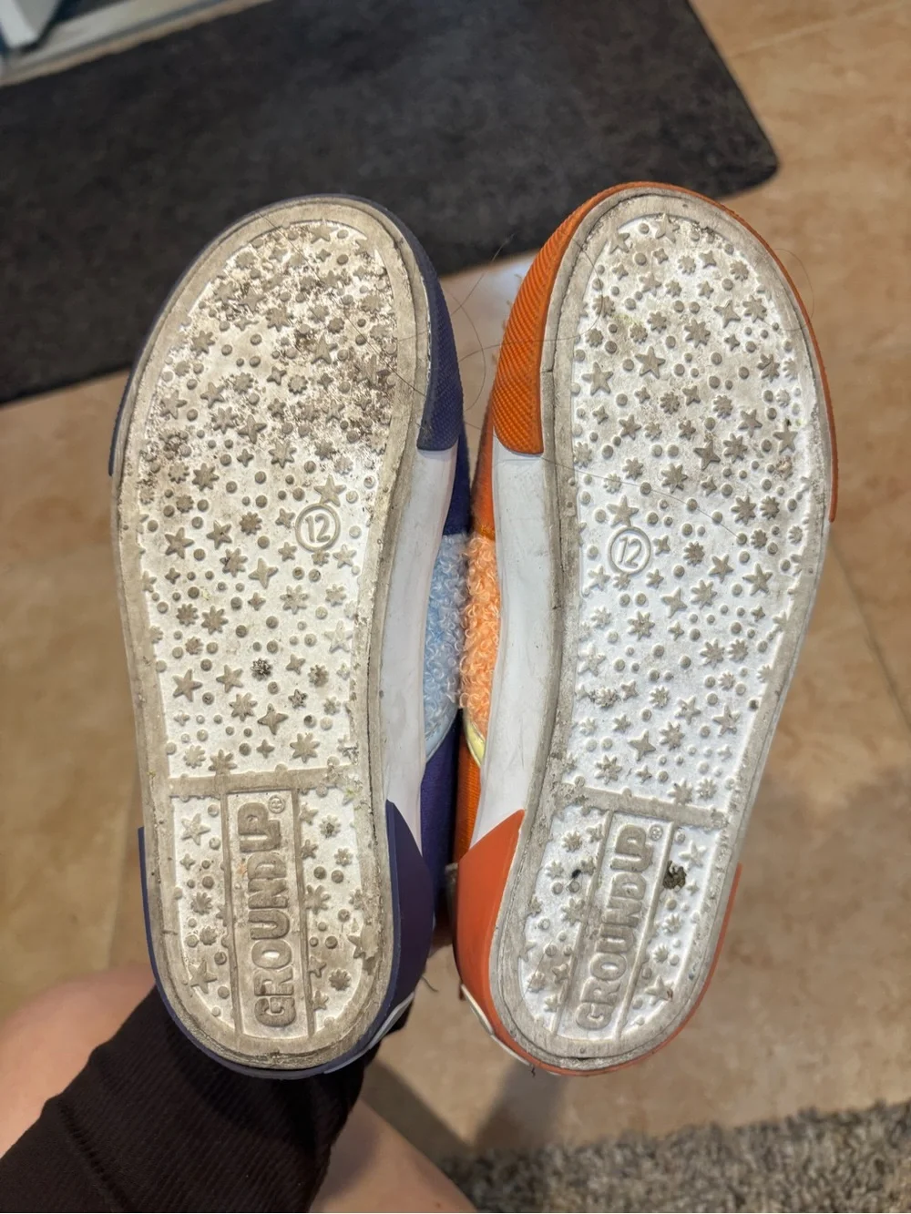 Kids Plush Animal Slip-On Shoes - Blue & Orange